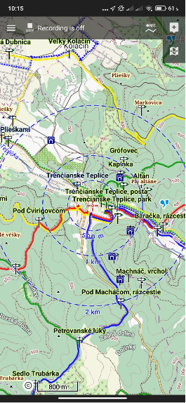 Schermata di una mappa vettoriale di Freemap all'interno di un'applicazione per Android.